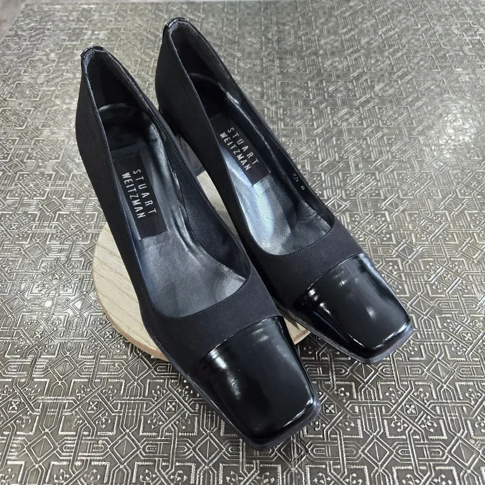 🐢 Stuart Weitzman Vintage Anna Black Pump Size 7.5